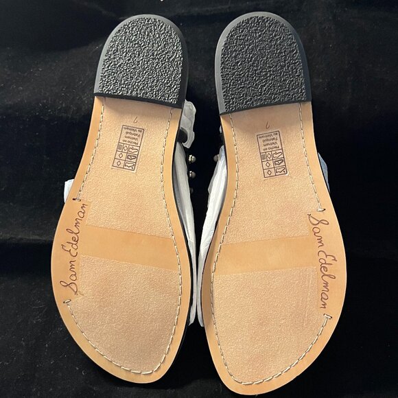 Sam Edelman Gigi Pearl Studded T-Strap Flat Sandals NIB Size 7 - Picture 6 of 7